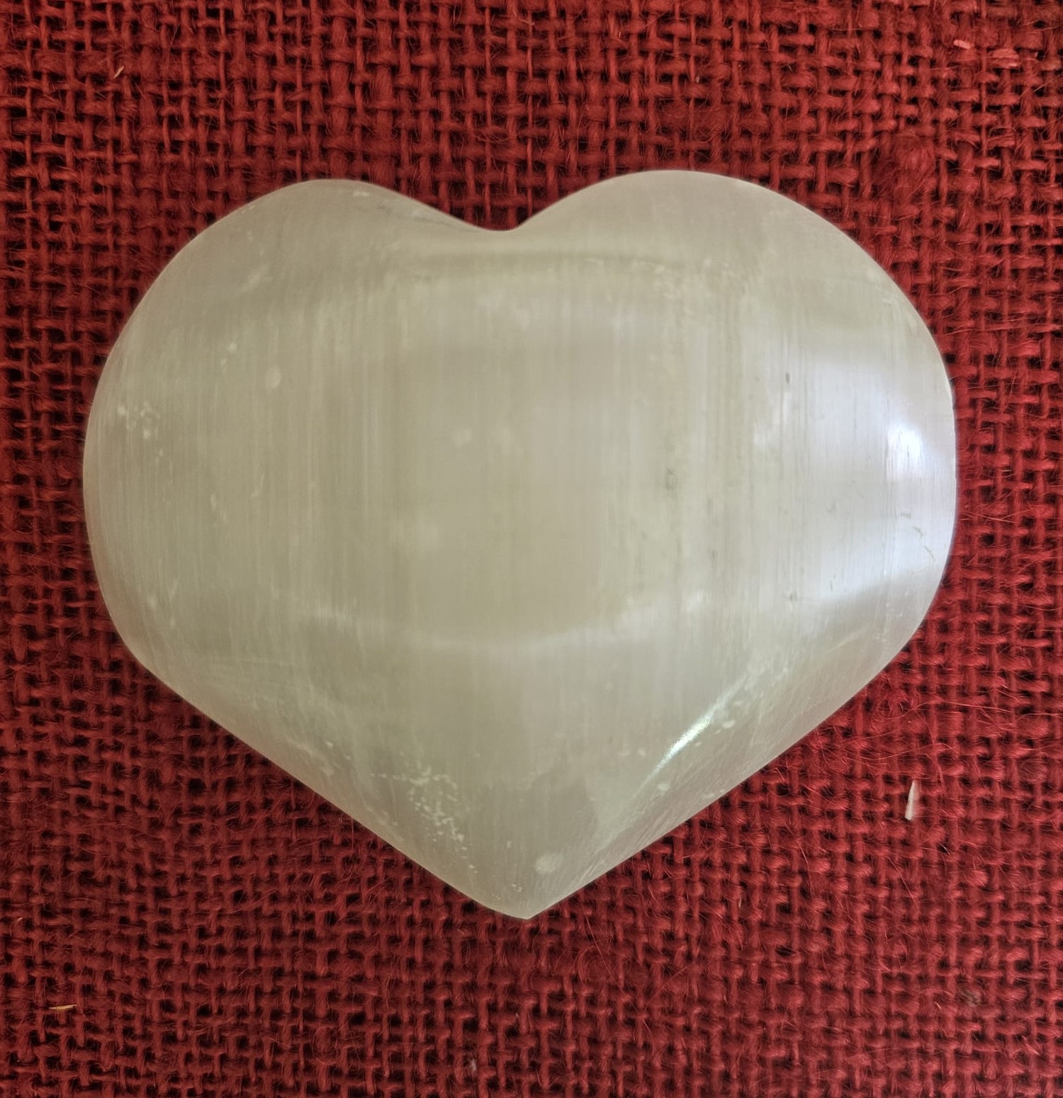 Selenite Cuori Bombati 8/9 cm