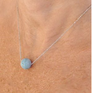 Collana Sfera Di Acquamarina in Argento 925